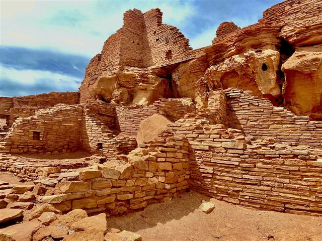 Ancestral Pueblo stone walls at Wupatki National Monument