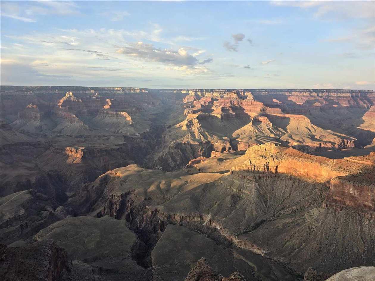 Golden hour light over the Grand Canyon rim, Arizona