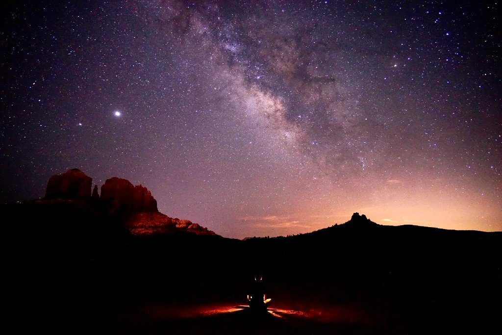 Milky Way over Cathedral Rock, Sedona, Arizona
